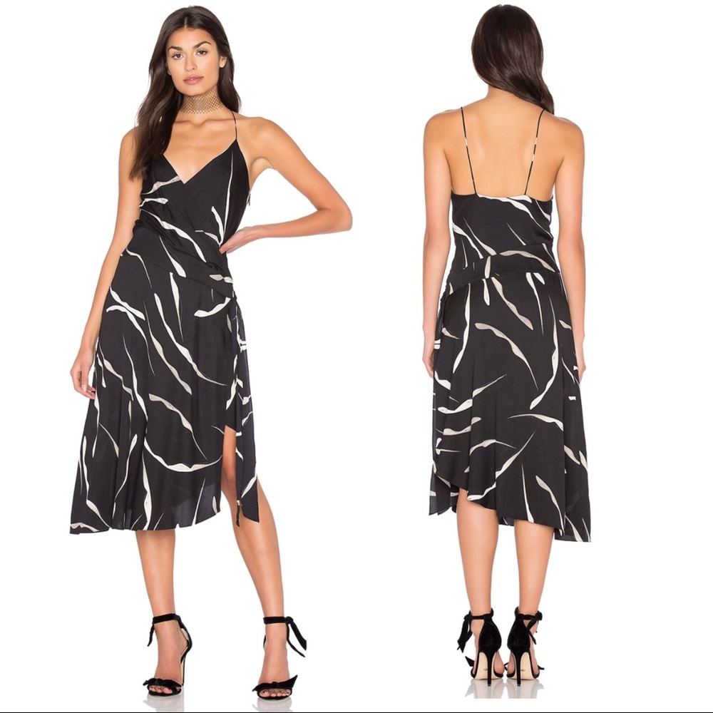 DFV: Brenndah' Print Silk Faux Wrap Dress Sz:O